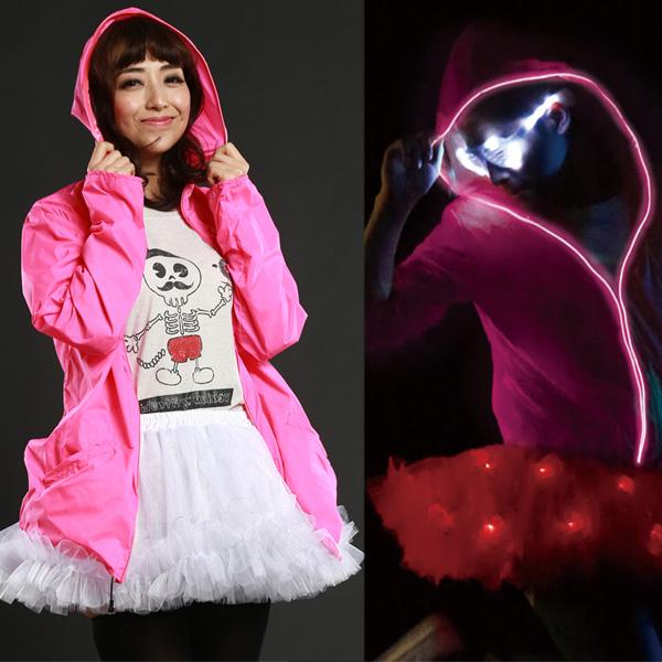 ハロウィン コスプレ 衣装 レディース 光る パーカー おしゃれ 女性 仮装 コスチューム フェス イベントに Elex光るパーカー ピンクの通販はau Wowma モバイルデパート