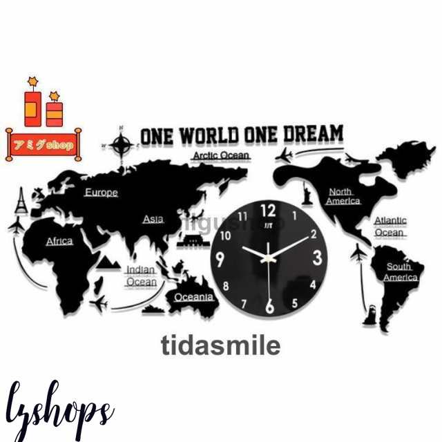 壁掛け時計 世界地図 壁時計 北欧世界時計 世界地図 プレゼント 寝室 リビング壁飾り 店舗 会社用時計 w27の通販は