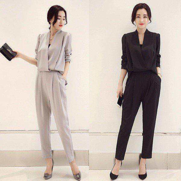 かっこいい パンツドレス 袖あり セットアップ パーティードレス 結婚式 お呼ばれ ドレス 服装 20代 30代 40代 大きいサイズ 長袖 黒 赤の通販は 8,367円