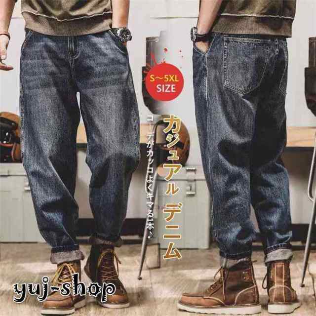 カーゴパンツ デニム ジーンズ メンズ ユーズド 多ポケット ゆったり アメカジ おしゃれ キレイめ 機能性 カジュアル ストリート Gパンの通販は 7,374円