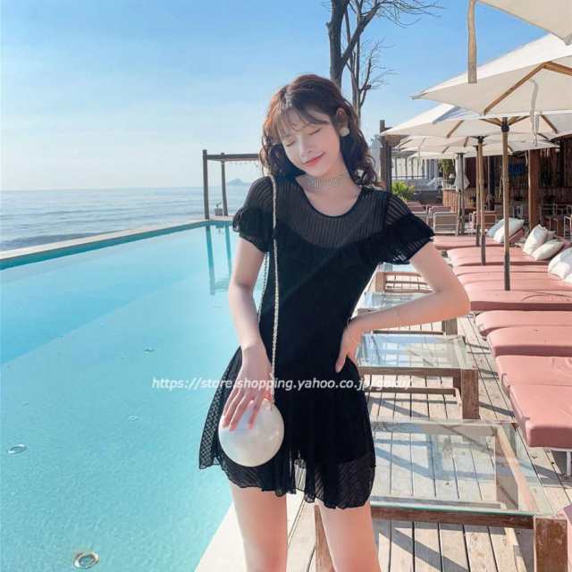 送料無料  ワンピース レディース 体型カバー オトナ女子 オールインワン シンプル レース パット付き 20代 30代 40代 ママ 女性用 ファの通販は 4,875円