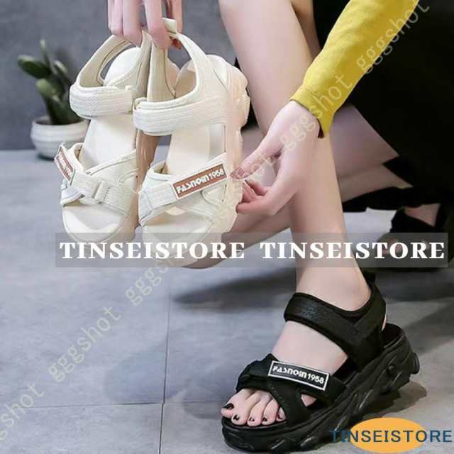 サンダル ガールズ ジュニア レディース 女の子 シューズ靴 厚底 女性用 スポーツサンダル ビーチサンダル アウトドア 子供用サンダル 黒の通販は