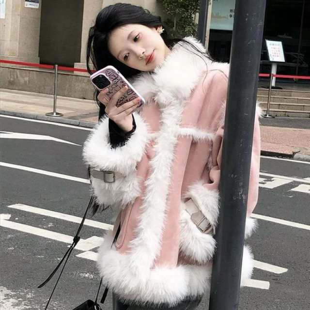 ファーコート 冬服 フェイクムートン 厚手 保温ジャケット 女性用 トレンド 厚手ジャケット ジャケット 防寒防風 冬の保温の通販は