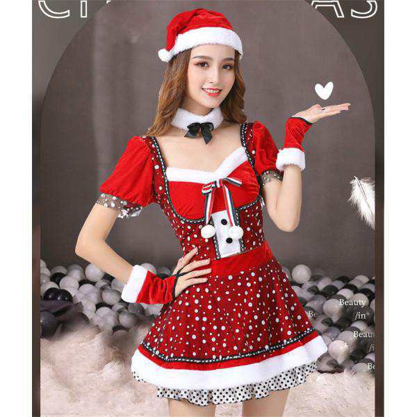4点セット コスプレ クリスマス コスチューム レディース ワンピース 仮装 衣装 大人用 変身 パーティー イベント ギフト ハロウィン プの通販は