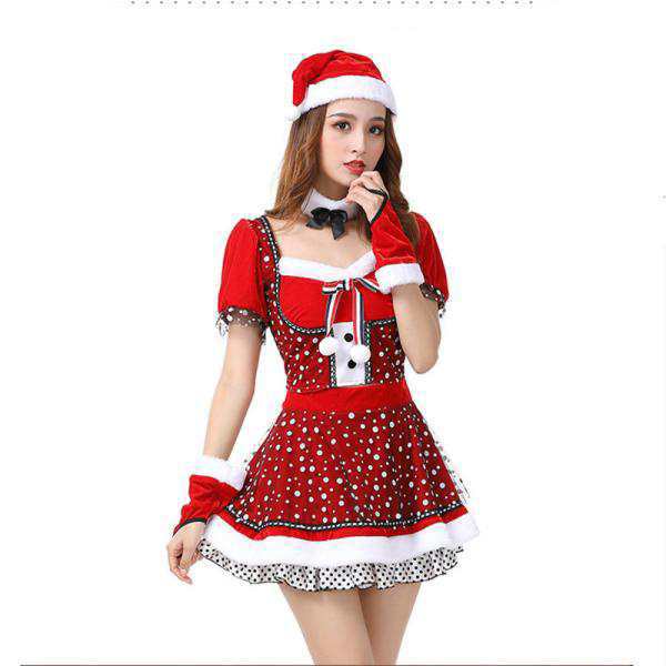 4点セット コスプレ クリスマス コスチューム レディース ワンピース 仮装 衣装 大人用 変身 パーティー イベント ギフト ハロウィン プの通販は