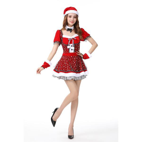 4点セット コスプレ クリスマス コスチューム レディース ワンピース 仮装 衣装 大人用 変身 パーティー イベント ギフト ハロウィン プの通販は