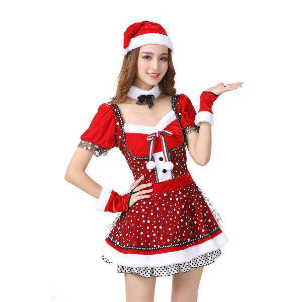 4点セット コスプレ クリスマス コスチューム レディース ワンピース 仮装 衣装 大人用 変身 パーティー イベント ギフト ハロウィン プの通販は