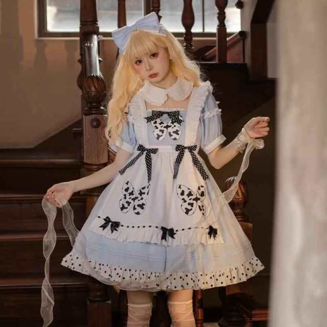 ワンピース 不思議の国のアリス ロリータ 春秋 フリル ドレス レディース コスプレ Lolita アリス メイド服の通販は