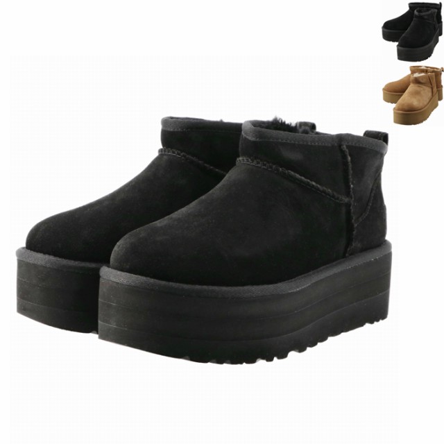 UGG ムートンブーツ CLASSIC ULTRA MINI PLATFORM 厚底 ショートブーツ 5cmヒール 1135092 0003