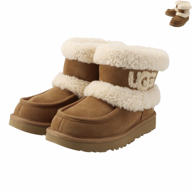 アグ UGG ウルトラミニ ULTRA MINI UGG FLUFF ロゴ ムートンブーツ