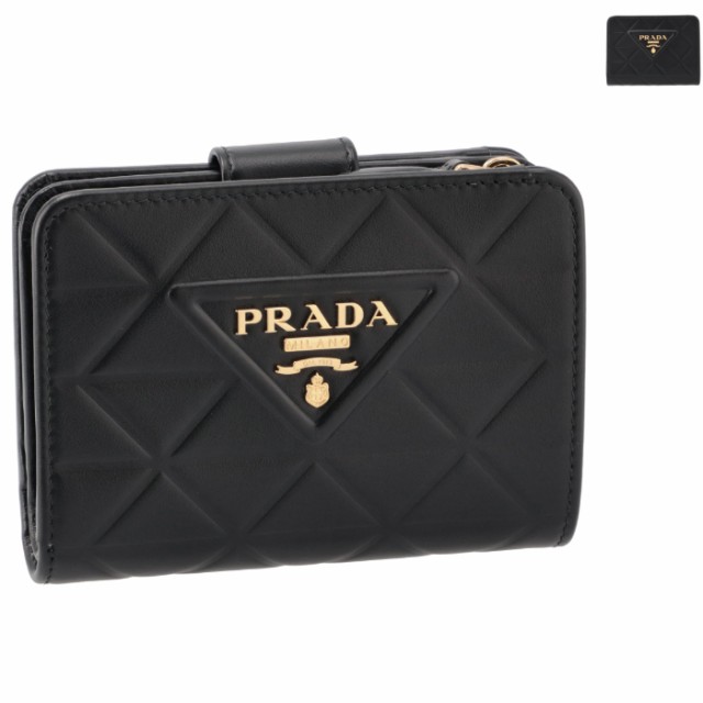 プラダ PRADA 財布 二つ折り キルティング トライアングルロゴ