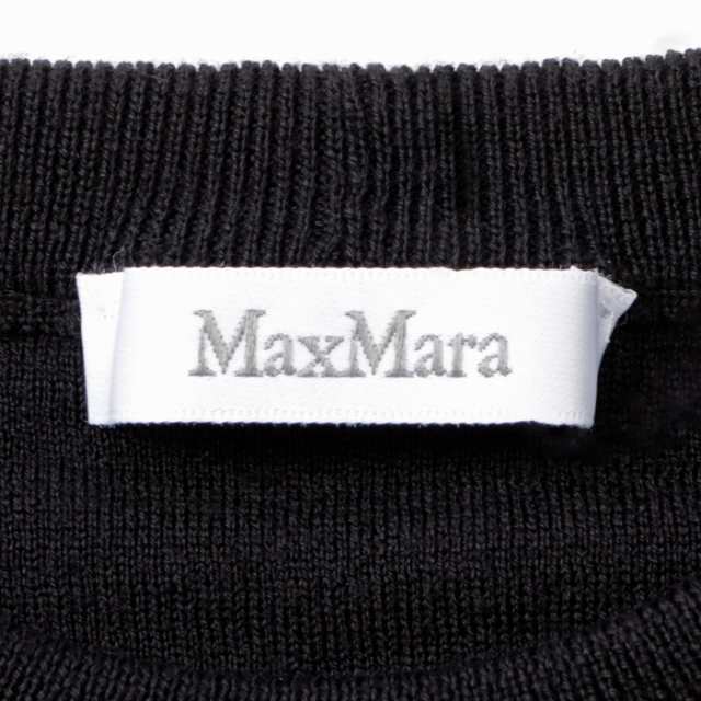 マックスマーラ MAX MARA ニット クロップドセーター ヴァージンウール MaxMaraGram ロゴ SIR 2023年秋冬新作 2313661239 0017 NERO