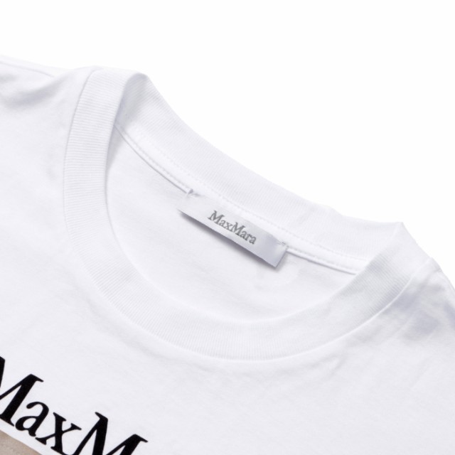 マックスマーラ MAX MARA Tシャツ TACCO ウェグマンプリント 半袖シャツ オーバーサイズ クルーネック ショートスリーブ 2023年秋冬新作 2319460139 0006 BIANCO