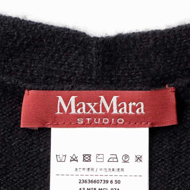 マックス マーラ ストゥディオ MAX MARA STUDIO ニット カシミヤ MARIO Vネック セーター 2023年秋冬新作  2363660739 0006 NERO