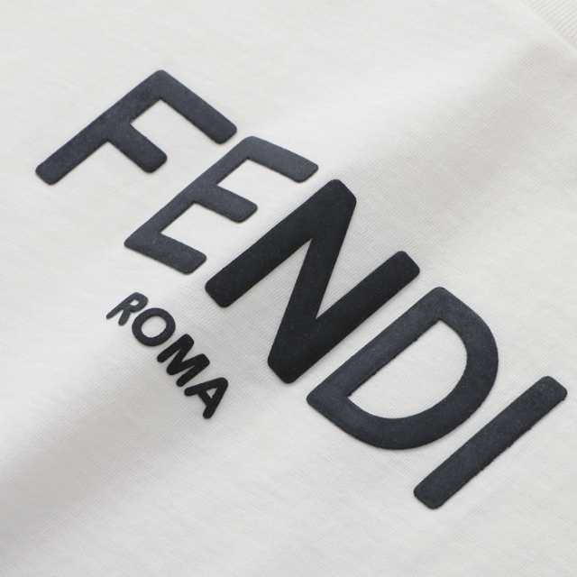 ホワイト×ブラック生産国フェンディ FENDI 【大人もOK】キッズ Tシャツ FENDI ROMA ロゴ クルーネック 半袖シャツ 2024年春夏新作 JUI137 7AJ F0ZNE