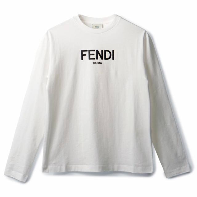 フェンディ FENDI 大人もOK キッズ ロングTシャツ FENDI ROMA ロゴ クルーネック 長袖シャツ JUI154 7AJ F0ZNE