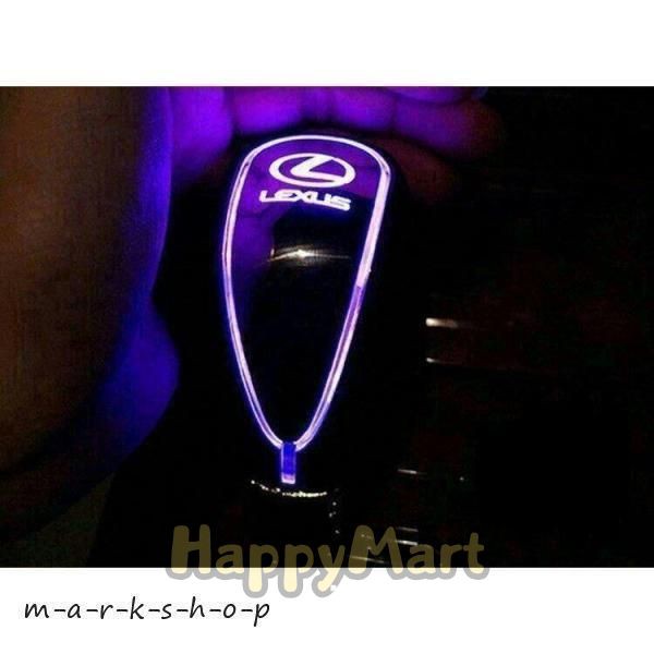レクサスNX/ES/CT/RX/RC/IS/LX/GS専用設計シフトノブLEDイルミネーション色点灯 タッチセンサー　ライン点灯タイプ　ブラックレザーの通販は