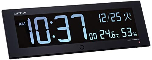 リズム時計 掛け時計 電波 デジタル Iroria G カラー グラデーション LED 3(中古品)