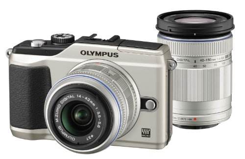 OLYMPUS ミラーレス一眼 E-PL2 ダブルズームキット ゴールド E-PL2 TLKIT G(中古品)