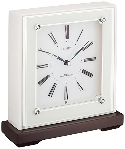 CITIZEN 電波置時計 木枠/光沢白色 マリアージュ706 4RY706-003(中古品)