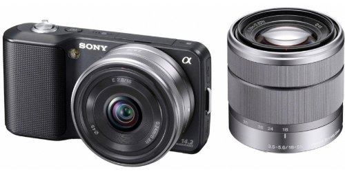 ソニー SONY ミラーレス一眼α NEX-3 ダブルレンズキット ブラック NEX-3D/(中古品)