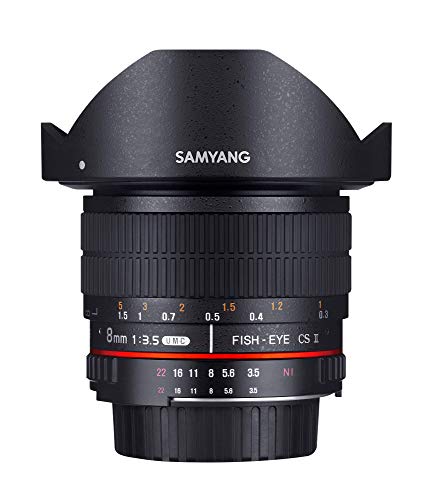 SAMYANG 単焦点魚眼レンズ 8mm F3.5 ペンタックス K用 APS-C用 フード脱着 (中古品)
