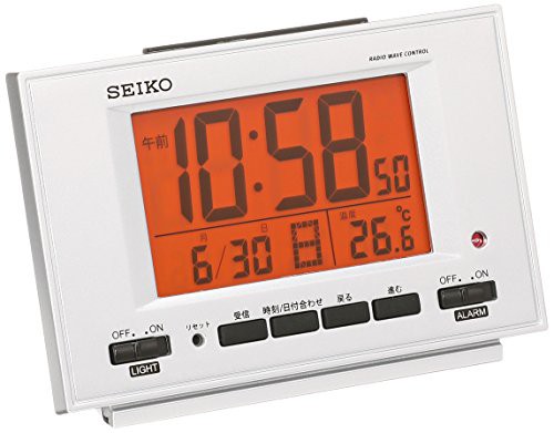 セイコー クロック 目覚まし時計 電波 デジタル 自動点灯 カレンダー 温度 (未使用の新古品)の通販はその他家電