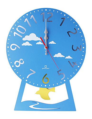 ヤマト工芸 CHILD clock (振り子時計) はと ライトブルー YK14-104(未使用の新古品)