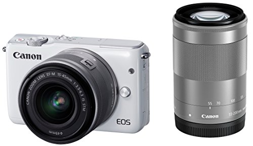 Canon ミラーレス一眼カメラ EOS M10 ダブルズームキット(ホワイト) EF-M15(中古品)