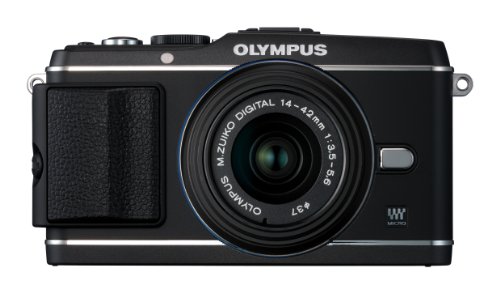 OLYMPUS ミラーレス一眼 PEN E-P3 レンズキット ブラック E-P3 LKIT BLK(中古品)