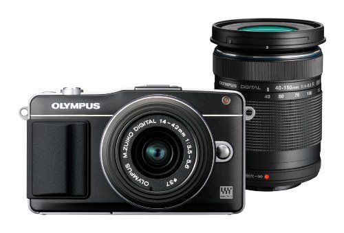 OLYMPUS ミラーレス一眼 PEN mini E-PM2 ダブルズームキット ブラック E-PM(中古品)の通販は