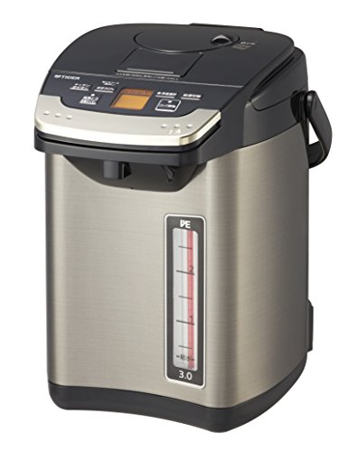 タイガー 魔法瓶 電気 ポット 3L バーミリオン 蒸気レス 節電 VE 保温  と (中古品)