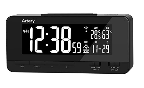 ADESSO(アデッソ) レインボーディスプレイ電波時計 ブラック FS-01 BK(中古品)