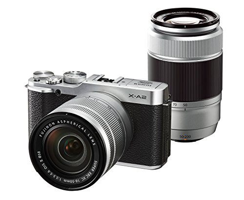 FUJIFILM ミラーレス一眼 X-A2 ダブルズームレンズキット シルバー X-A2S16(中古品)