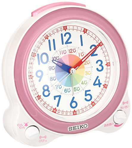 セイコー クロック 目覚まし時計 知育 アナログ ピンク KR887P SEIKO(中古品)