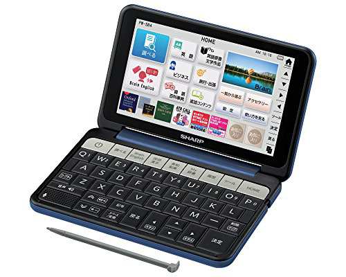 シャープ カラ—電子辞書 Brain 大学生・ビジネスモデル ネイビー系 PW-SB4(中古品)の通販は