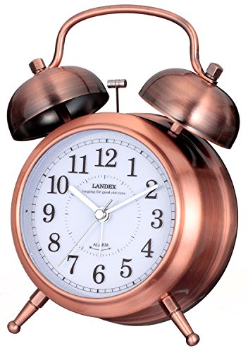 ランデックス(Landex) 目覚まし時計 アナログ カンパネラ 常時点灯 ブロン (未使用の新古品)
