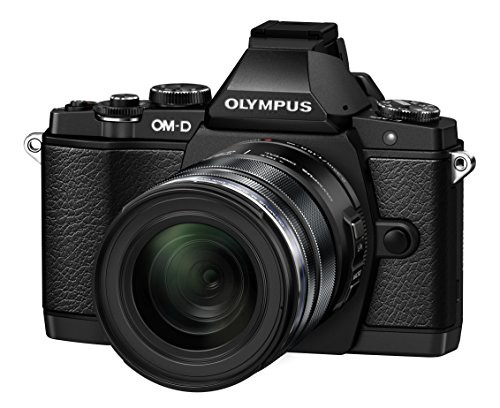 OLYMPUS ミラーレス一眼 OM-D E-M5 12-50mm EZレンズキット エリートブラッ(中古品)