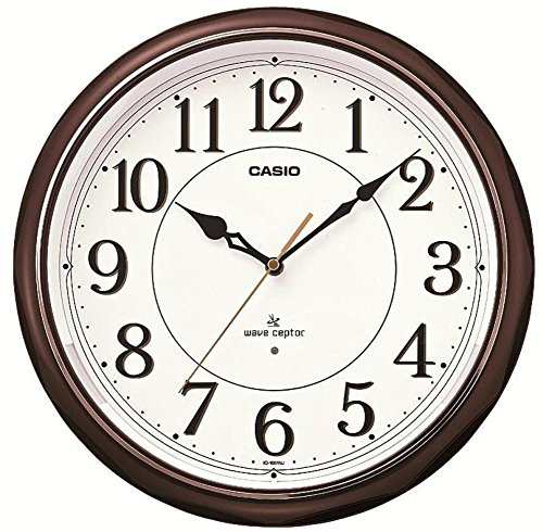 カシオ 夜見えライト付き 電波アナログ壁掛け時計 濃茶 IQ-1051NJ-5JF(未使用の新古品)の通販は