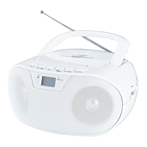 WINTECHコンパクトCDラジオ(FMワイドバンド対応) ホワイト KC-131W(中古品)