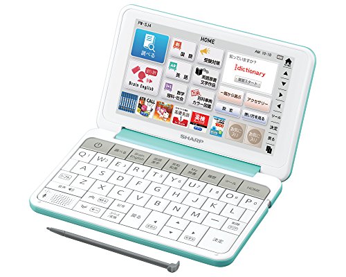 シャープ カラ—電子辞書 Brain 中学生モデル グリーン系 PW-SJ4-G(中古品)
