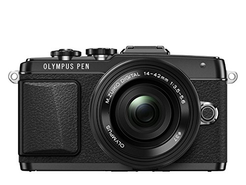 OLYMPUS PEN Lite E-PL7 14-42mm EZレンズキット ブラック ミラーレス一眼 (中古品)