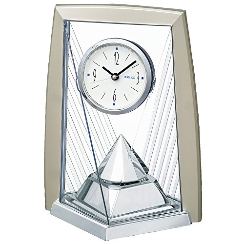 セイコー クロック 置き時計 アナログ 回転飾り 薄金色 パール BY423S SEIK(未使用の新古品)