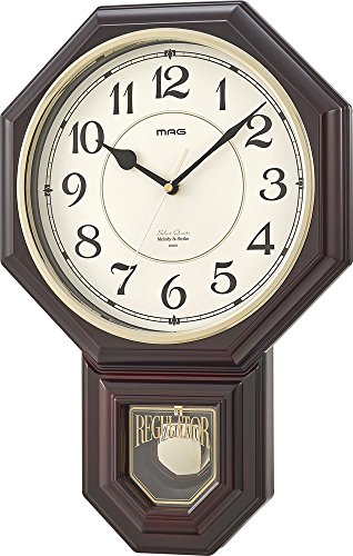 MAG 西洋館(せいようかん) ウォールクロック 振子時計 ブラウン W-670 BR(未使用の新古品)