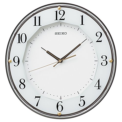 セイコー クロック 掛け時計 電波 アナログ 茶 メタリック KX213B SEIKO(未使用の新古品)