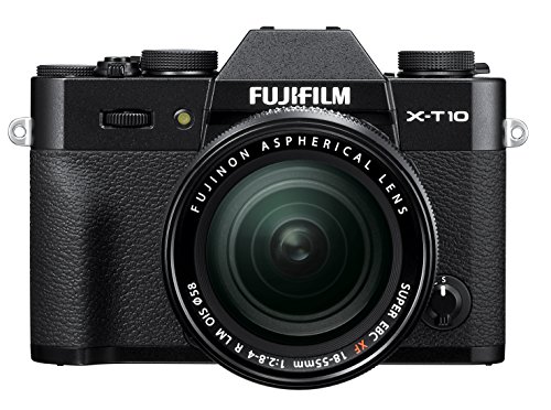 FUJIFILM ミラーレス一眼 X-T10 レンズキット ブラック X-T10LK-B(中古品)