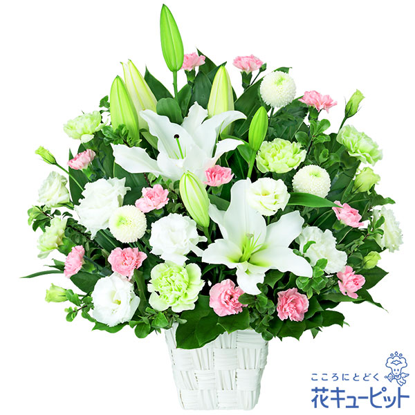 【お盆 8月16日以降お届け】 新盆 初盆 供花 仏花 法事 仏事 お悔やみ お供え 供物 花キューピットのお供えのアレンジメント mk01og-ogob524005