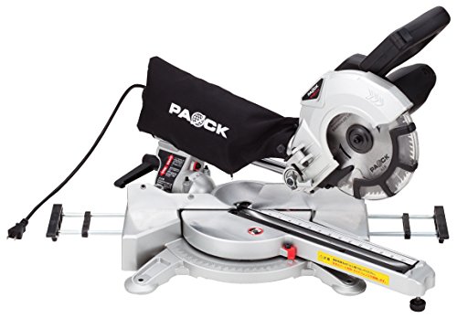 パオック(PAOCK) スライド丸ノコ AC100V 刃径190mm チップソー付属 木材 切断 直線切り 板切り 角度切り傾斜角度0-45度 SMS-190T(カラー: グレー)