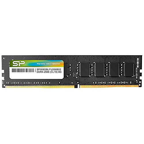 シリコンパワー デスクトップPC用メモリ DDR4-2666(PC4-21300) 8GB×1枚 288Pin 1.2V CL19 SP008GBLFU266B02(カラー: ブラック)