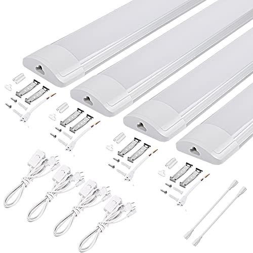 MAGOKORO LED蛍光灯 器具一体型 40w形 LED ベースライト120cm キッチン用ライト 36w消費電力 一体直管ランプ 8畳 明るい 薄型蛍光灯 エコ軽量 省エネ 簡単接続可能 天井直付型 天井照明 昼光色 6000K...